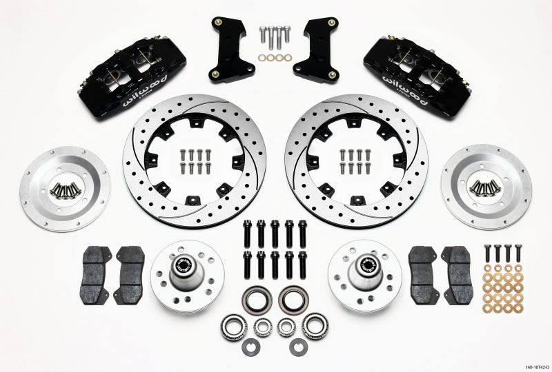 Wilwood Dynapro 6 Front Hub Kit 12.19in Drilled 74-80 Pinto/Mustang II Disc Spindle only - GTR Auto