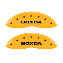 Load image into Gallery viewer, MGP 4 Caliper Covers Engraved Front Honda Engraved Rear Pilot/2015 Yellow finish black ch