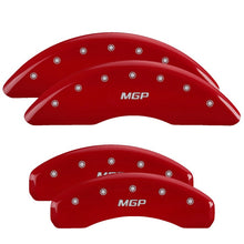 Load image into Gallery viewer, MGP 4 Caliper Covers Engraved Front &amp; Rear MGP Red Finish Silver Characters 2011 BMW 750i - GTR Auto