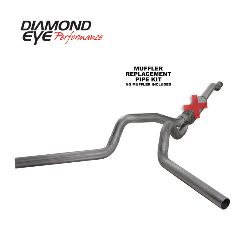 Diamond Eye KIT 4in Catback MFLR RPLCMENT PIPE DUAL SS: 03-07 FORD 6.0L F250/F350 - GTR Auto