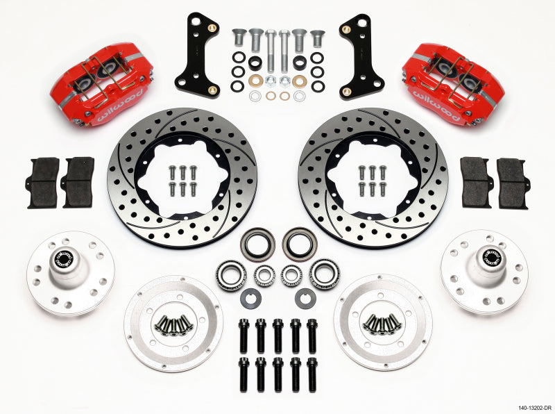 Wilwood Dynapro Dust-Boot Front Kit 11.00in Drilled Red 67-69 Camaro 64-72 Nova Chevelle - GTR Auto