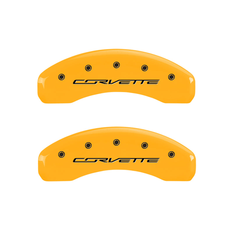 MGP 4 Caliper Covers Engraved Front & Rear MGP Black finish silver ch - GTR Auto