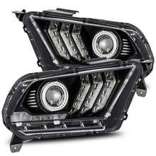 Load image into Gallery viewer, AlphaRex 10-12 Ford Mustang LUXX LED Proj Headlights Plank Style Black w/Activ Light/Seq Signal - GTR Auto