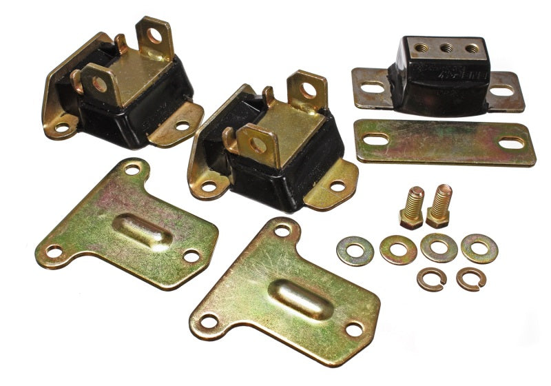 Energy Suspension 69-72 Camaro/70-73 Monte Carlo Black Complete Motor & Trans Mount Set Zinc Finish - GTR Auto