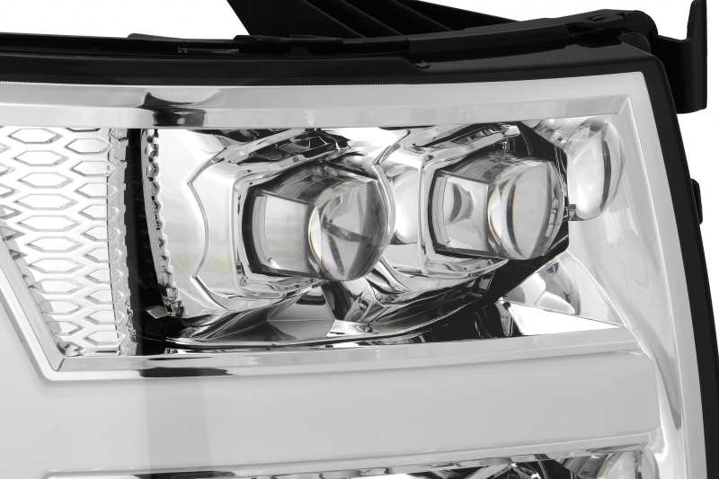 AlphaRex 07-13 Chevy 1500HD NOVA LED Proj Headlights Plank Style Chrm w/Activ Light/Seq Signal - GTR Auto