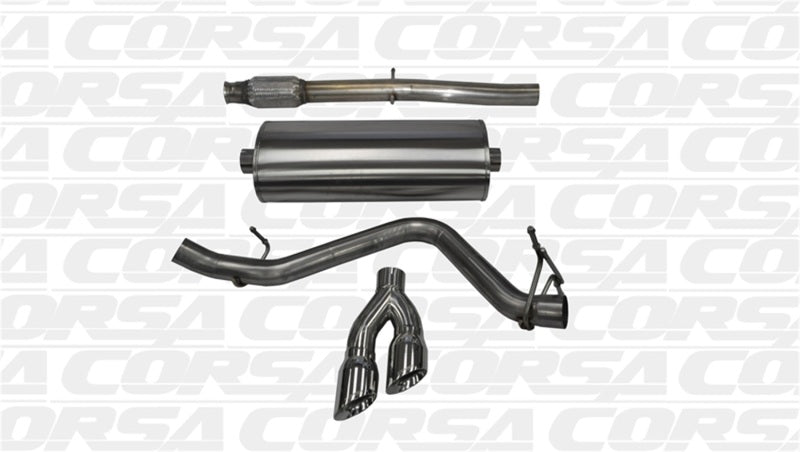 Corsa 14-19 GMC Sierra/Chevy Silv 1500 Crew Cab/Short Bed 5.3L V8 Polished Sport Single Side CB Exh - GTR Auto