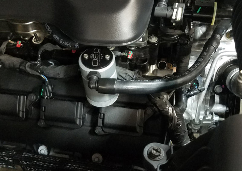 J&amp;L 2019-2024 Dodge Ram 1500 5.7L Oil Separator 3.0 Passenger Side - Clear Anodized - GTR Auto