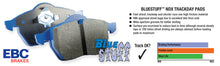 Load image into Gallery viewer, EBC 68-69 Chevrolet Camaro (1st Gen) 4.9 Bluestuff Front Brake Pads DP51155NDX