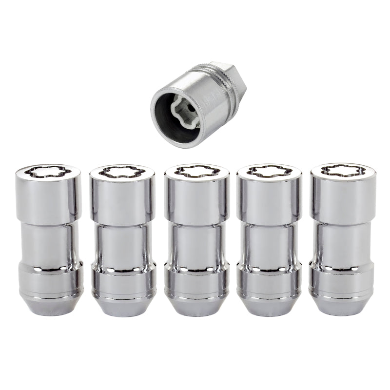 McGard Wheel Lock Nut Set - 5pk. (Cone Seat) M14X1.5 / 22mm Hex / 1.965in. Length - Chrome - GTR Auto