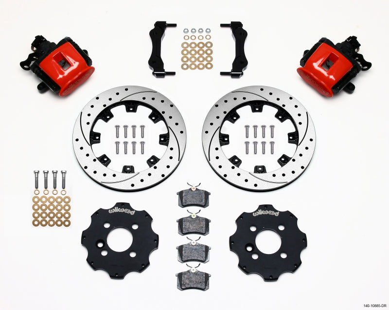 Wilwood Combination Parking Brake Rear Kit 11.75in Drilled Red Mini Cooper - GTR Auto