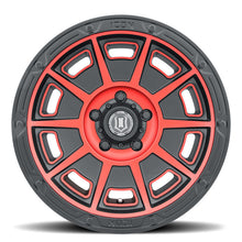 Load image into Gallery viewer, ICON Victory 17x8.5 6x135 6mm Offset 5in BS Satin Black w/Red Tint Wheel
