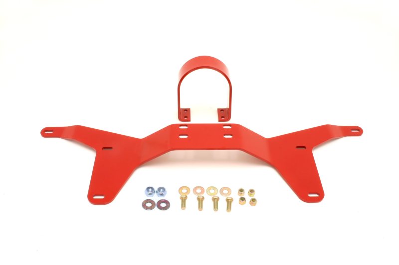 BMR 05-14 S197 Mustang Rear Tunnel Brace w/ Rear Driveshaft Safety Loop - Red - GTR Auto