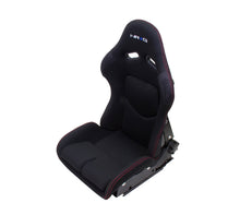 Load image into Gallery viewer, NRG FRP Bucket Seat - Reclinable (Black Cloth w/Red Stitching)