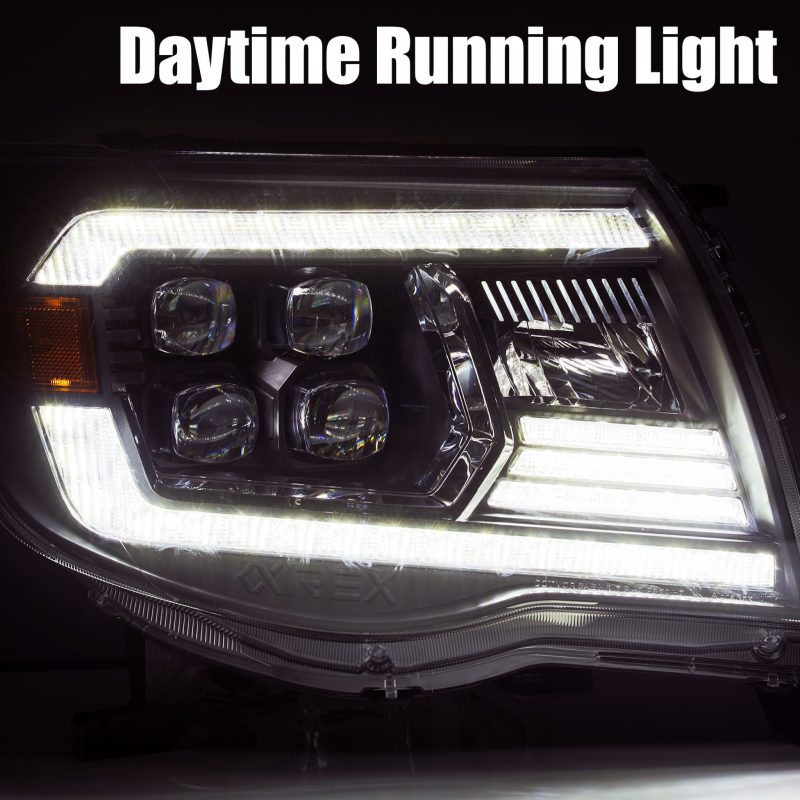 AlphaRex 05-11 Toyota Tacoma NOVA LED Projector Headlights Plank Style Chrome w/Activation Light/DRL - GTR Auto