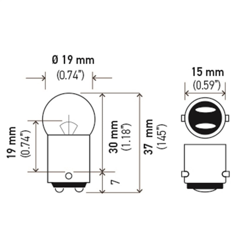 Hella Bulb 90 12V 8W BA15d G6 - GTR Auto