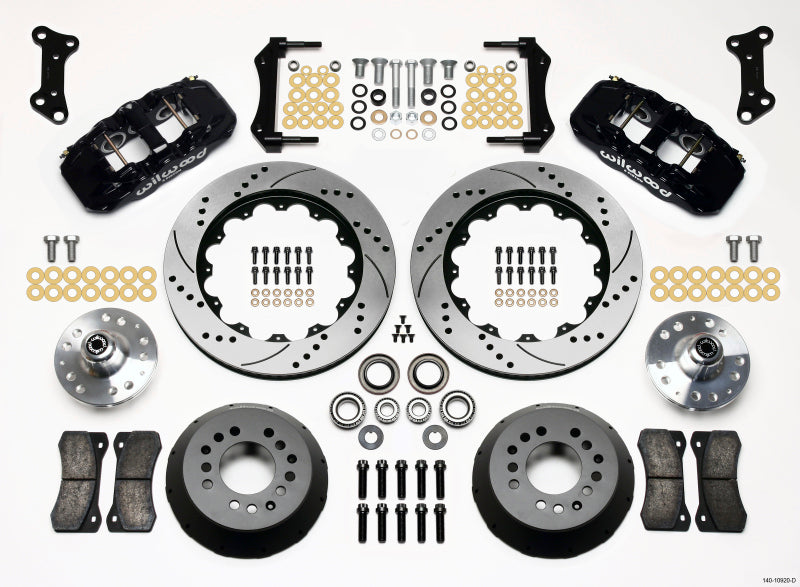 Wilwood AERO6 Front Hub Kit 14.00 Drilled 67-69 Camaro 64-72 Nova Chevelle - GTR Auto