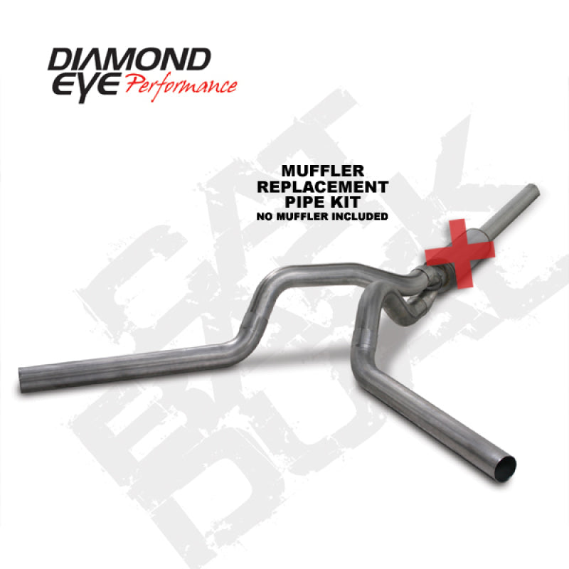Diamond Eye KIT 4in Catback MFLR RPLCMENT PIPE DUAL SS: 2004.5-2007.5 DODGE CUMMINS 600 - GTR Auto