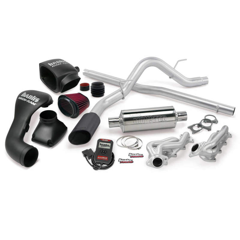 Banks Power 04-08 Ford 5.4L F-150 SCMB PowerPack System - SS Single Exhaust w/ Black Tip - GTR Auto