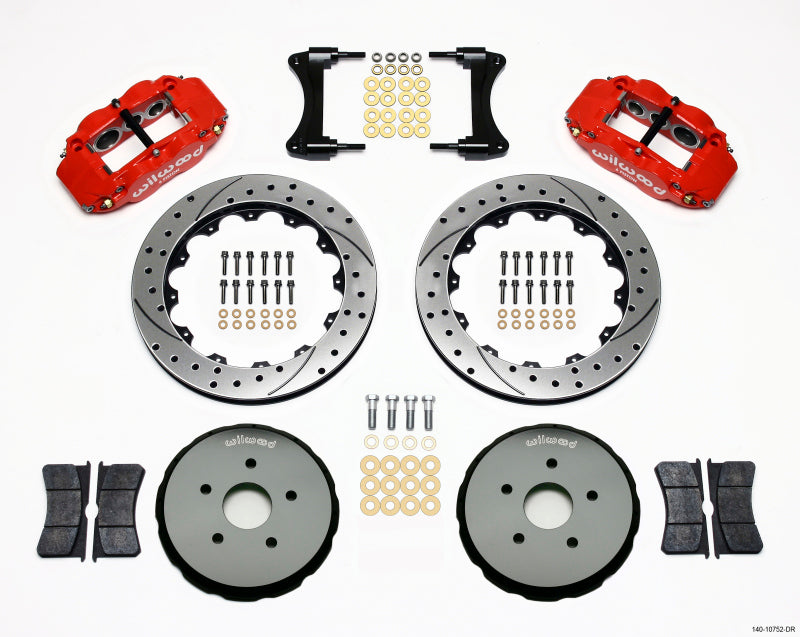 Wilwood Narrow Superlite 6R Front Hat Kit 12.88in Drilled Red 2008 Toyota Matrix - GTR Auto