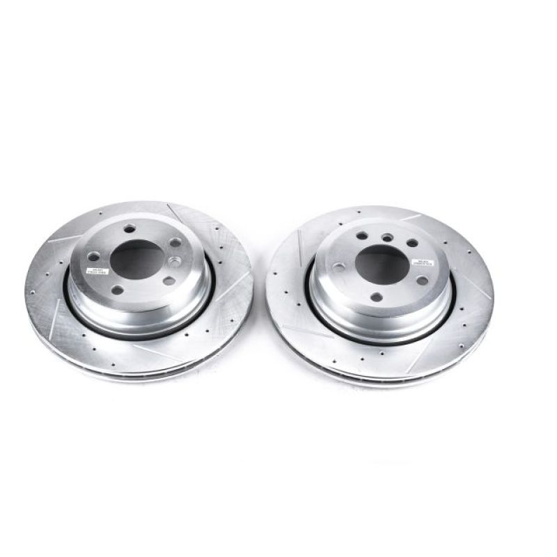 Power Stop 04-10 BMW X3 Rear Evolution Drilled & Slotted Rotors - Pair - GTR Auto