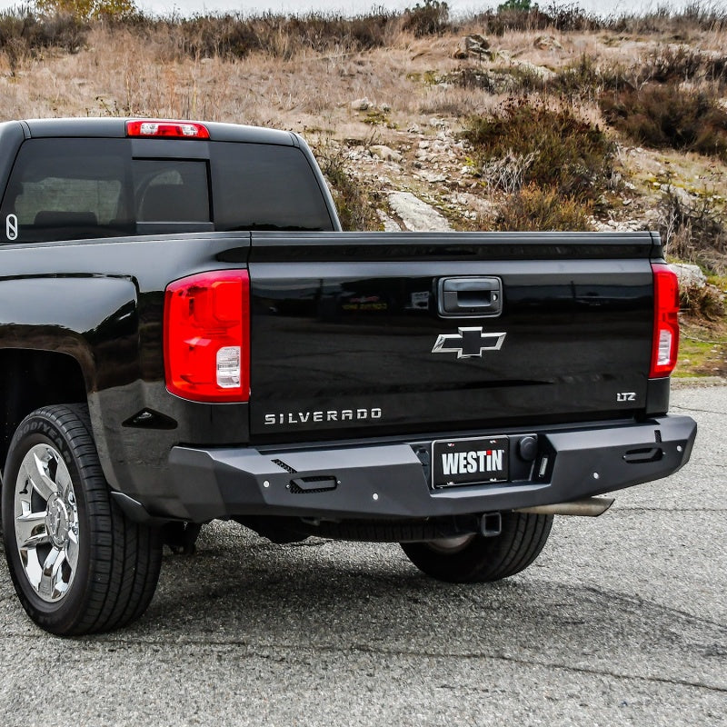 Westin 14-18 Chevy Silverado 1500 Pro-Series Rear Bumper - Textured Black - GTR Auto