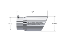 Load image into Gallery viewer, MBRP Universal Tip 6 O.D. Angled Rolled End 5 inlet 12 length - GTR Auto