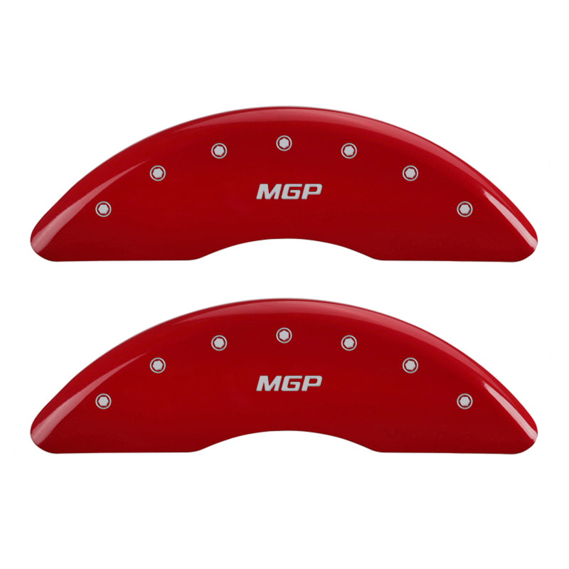 MGP 4 Caliper Covers Engraved Front & Rear MGP Red finish silver ch - GTR Auto