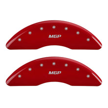 Load image into Gallery viewer, MGP 4 Caliper Covers Engraved Front &amp; Rear MGP Red finish silver ch - GTR Auto