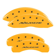 Load image into Gallery viewer, MGP 4 Caliper Covers Engraved Front &amp; Rear Avalanche Yellow finish black ch - GTR Auto