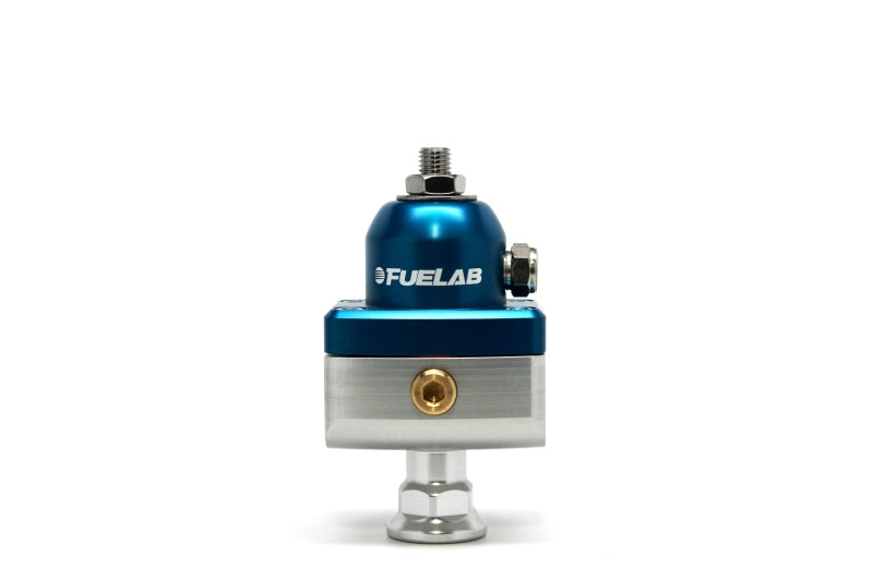 Fuelab 575 High Pressure Adjustable Mini FPR Blocking 25-65 PSI (1) -6AN In (2) -6AN Out - Blue 57504-3