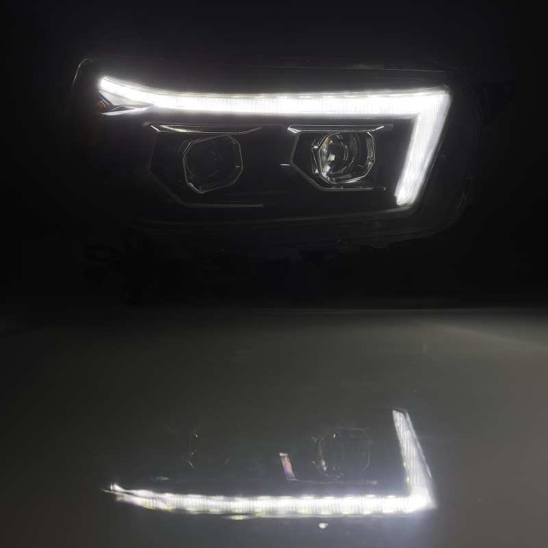 AlphaRex 10-13 Toyota 4Runner PRO-Series Projector Headlights Plank Style Black w/Seq Signal/DRL - GTR Auto