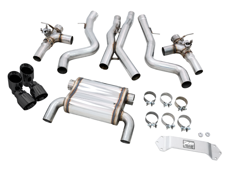 AWE Tuning BMW F8X M3/M4 SwitchPath Cat-Back Exhaust - Diamond Black Tips - GTR Auto