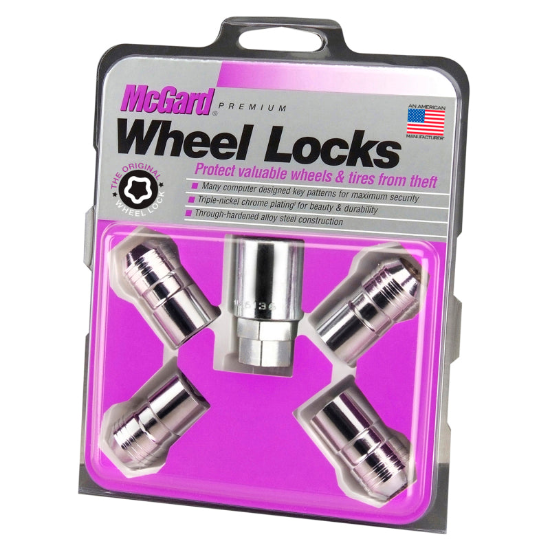 McGard Wheel Lock Nut Set - 4pk. (Cone Seat) M14X1.5 / 21mm & 22mm Dual Hex / 1.639in. L - Chrome - GTR Auto