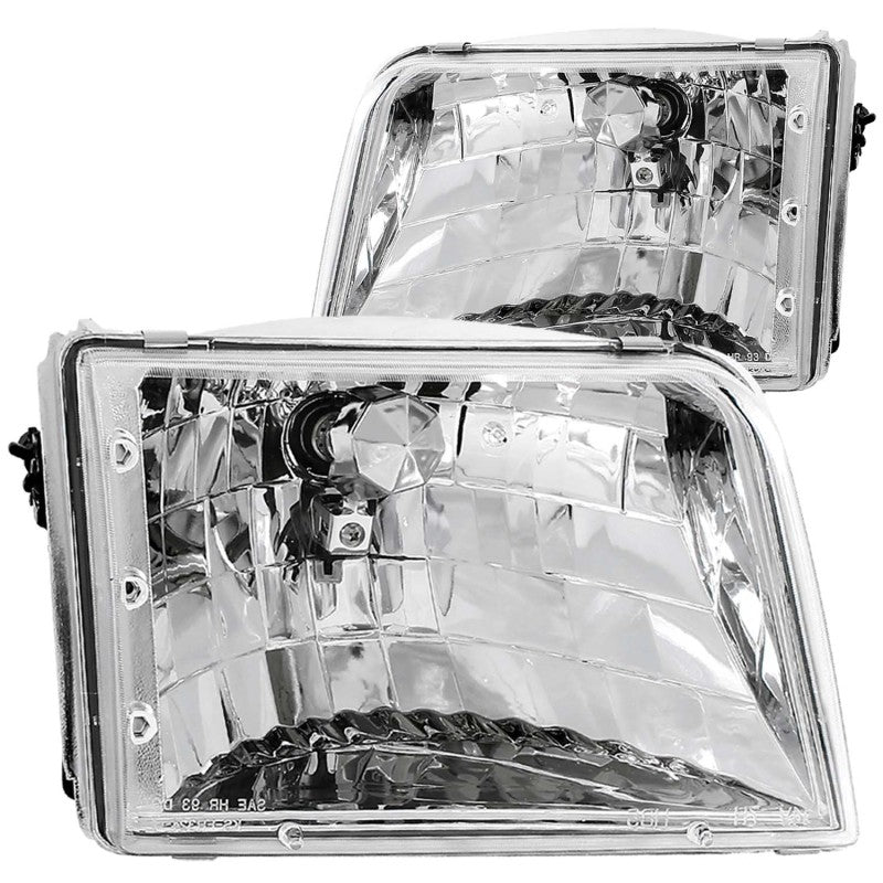 ANZO 1993-1997 Ford Ranger Crystal Headlights Chrome - GTR Auto
