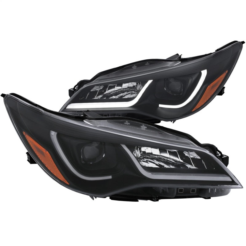 ANZO Projector Headlights With Plank Style Design Black w/Amber 15-16 Toyota Camry (4DR) 121518