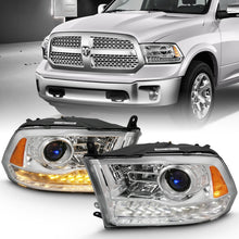 Load image into Gallery viewer, ANZO 2009-2018 Dodge Ram 1500 Projector Plank Style Switchback H.L Halo Chrome Amber (OE Style) - GTR Auto
