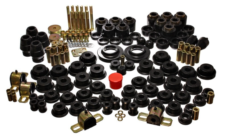 Energy Suspension 97-06 Jeep Wrangler TJ (w/ 1in Body Lift Kit) Black Hyper-Flex Master Bushing Set - GTR Auto