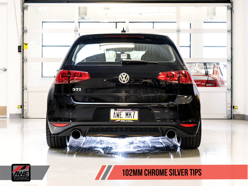 AWE Tuning VW MK7 GTI Touring Edition Exhaust - Chrome Silver Tips - GTR Auto