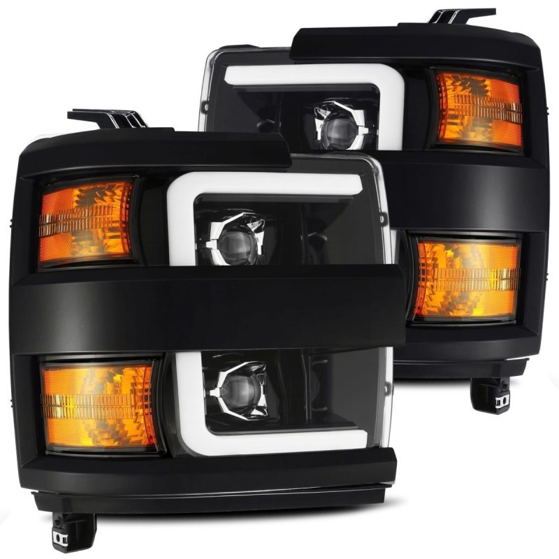 AlphaRex 15-19 Chevy 2500HD PRO-Series Proj Headlights Plank Jet Blk w/Activ Light/Seq Signal/DRL - GTR Auto