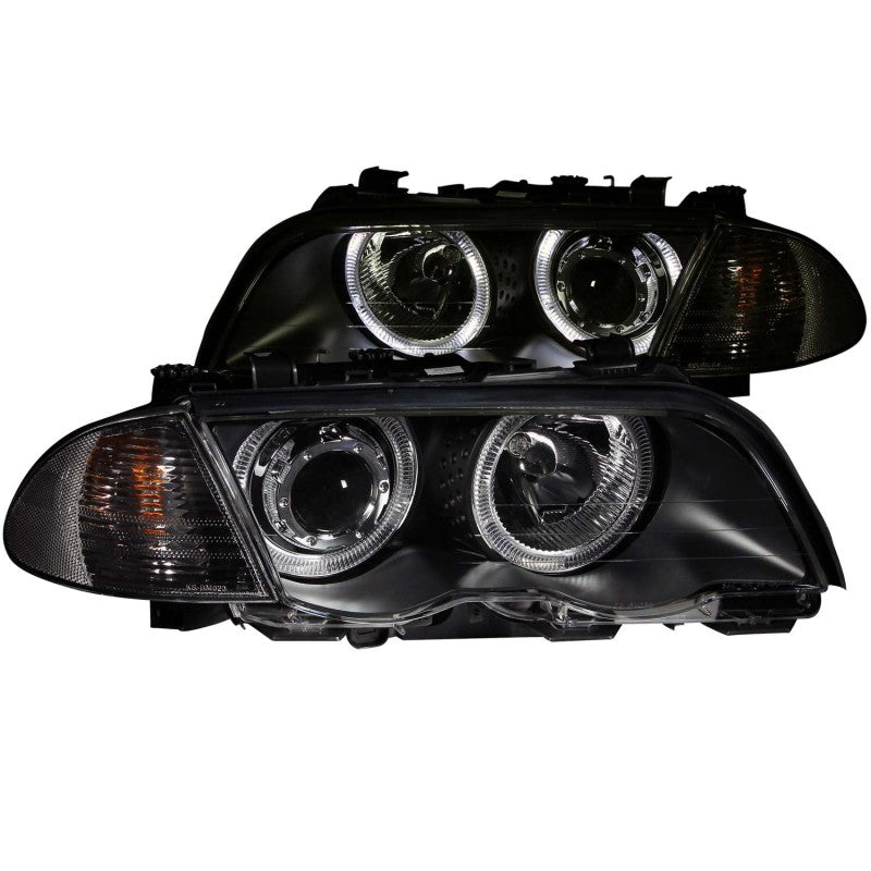 ANZO 1999-2001 BMW 3 Series E46 Projector Headlights w/ Halo Black (CCFL) - GTR Auto