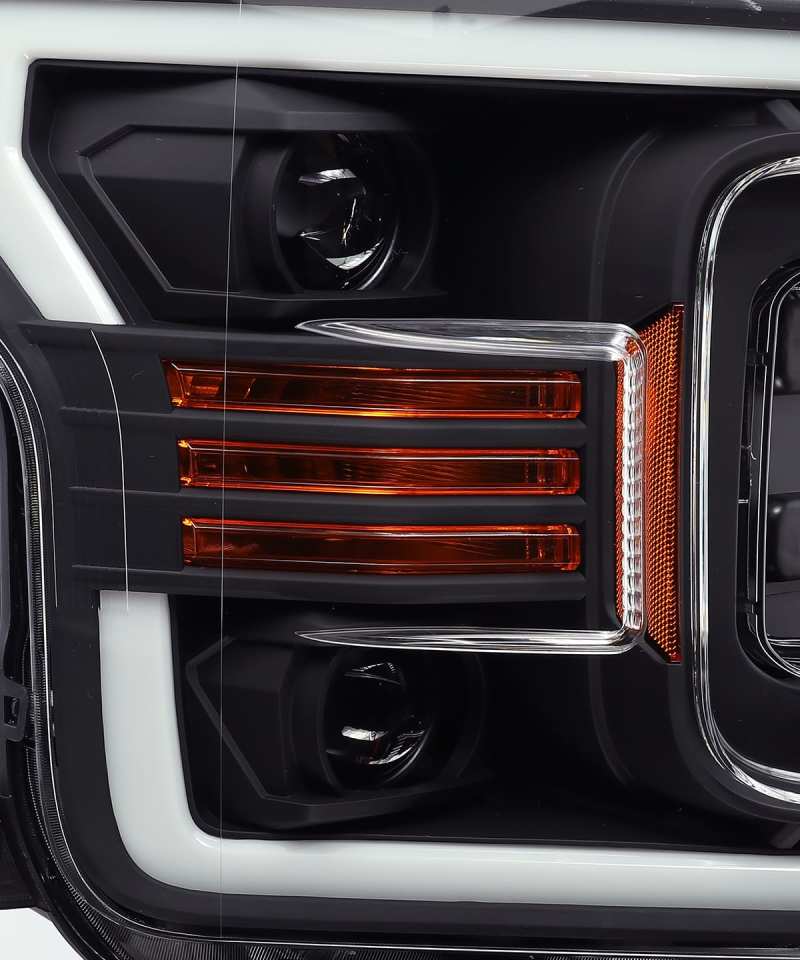 AlphaRex 18-19 Ford F-150 PRO-Series Proj Headlights Plank Style Matte Blk w/Activ Light/Seq Signal - GTR Auto