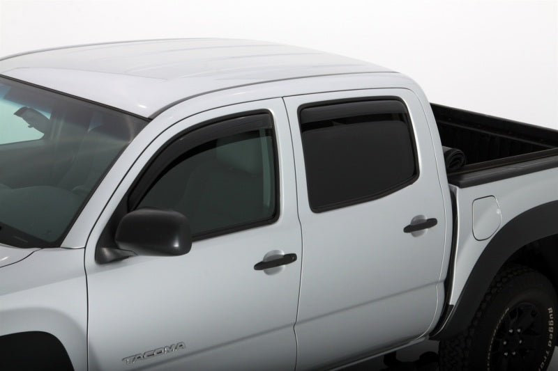AVS 05-15 Toyota Tacoma Double Cab Ventvisor In-Channel Front & Rear Window Deflectors 4pc - Smoke - GTR Auto