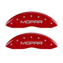Load image into Gallery viewer, MGP 4 Caliper Covers Engraved Front &amp; Rear MOPAR Red finish silver ch - GTR Auto