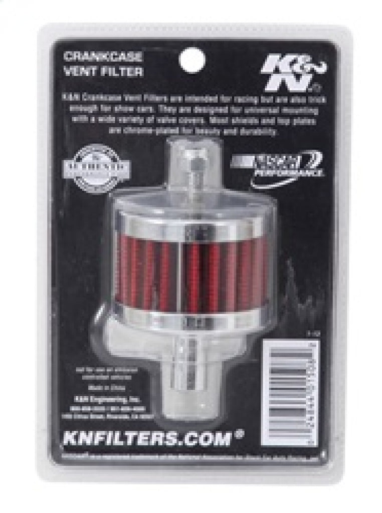 K&N Steel Base Crankcase Vent Filter 0.5in Vent OD x 2in OD x 1.5in Height - GTR Auto