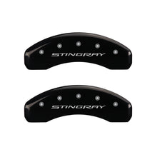 Load image into Gallery viewer, MGP 4 Caliper Covers Engraved Front &amp; Rear Stingray Black finish silver ch - GTR Auto