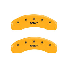 Load image into Gallery viewer, MGP Rear set 2 Caliper Covers Engraved Rear MGP Yellow finish black ch 25049RMGPYL