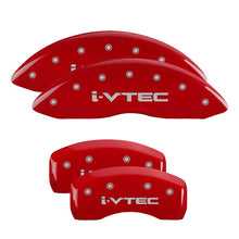 Load image into Gallery viewer, MGP 4 Caliper Covers Engraved Front &amp; Rear I-Vtec Red Finish Silver Char 2017 Acura MDX 39021SIVTRD