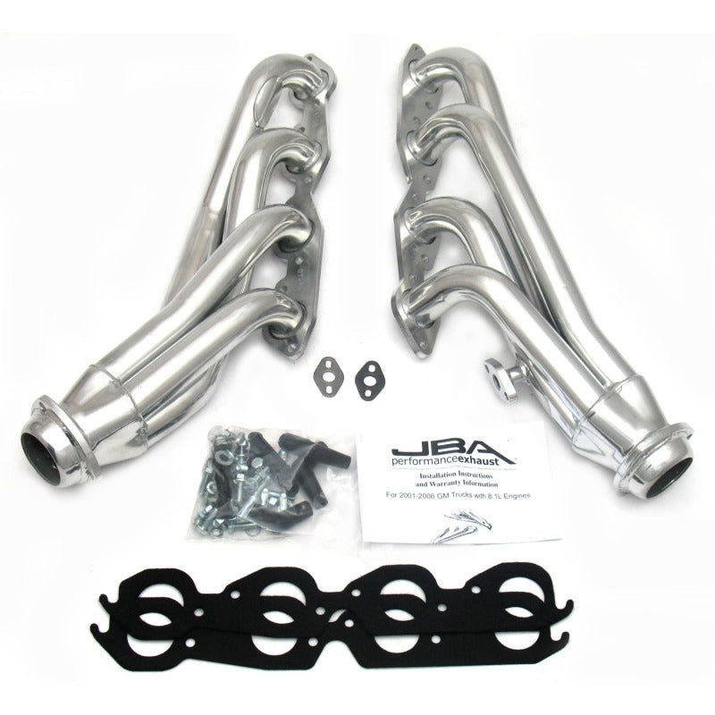 JBA 01-03 Gm Truck 8.1L BBC w/o EGR/A.I.R. 1-3/4in Primary Silver Ctd Cat4Ward Header - GTR Auto