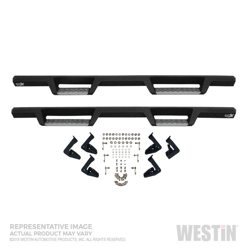 Westin 07-21 Toyota Tundra DC HDX Stainless Drop Nerf Step Bars - Tex. Blk - GTR Auto