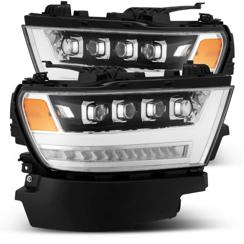 AlphaRex 19-20 Ram 1500HD NOVA LED Proj Headlights Plank Style Chrome w/Activ Light/Seq Signal/DRL - GTR Auto